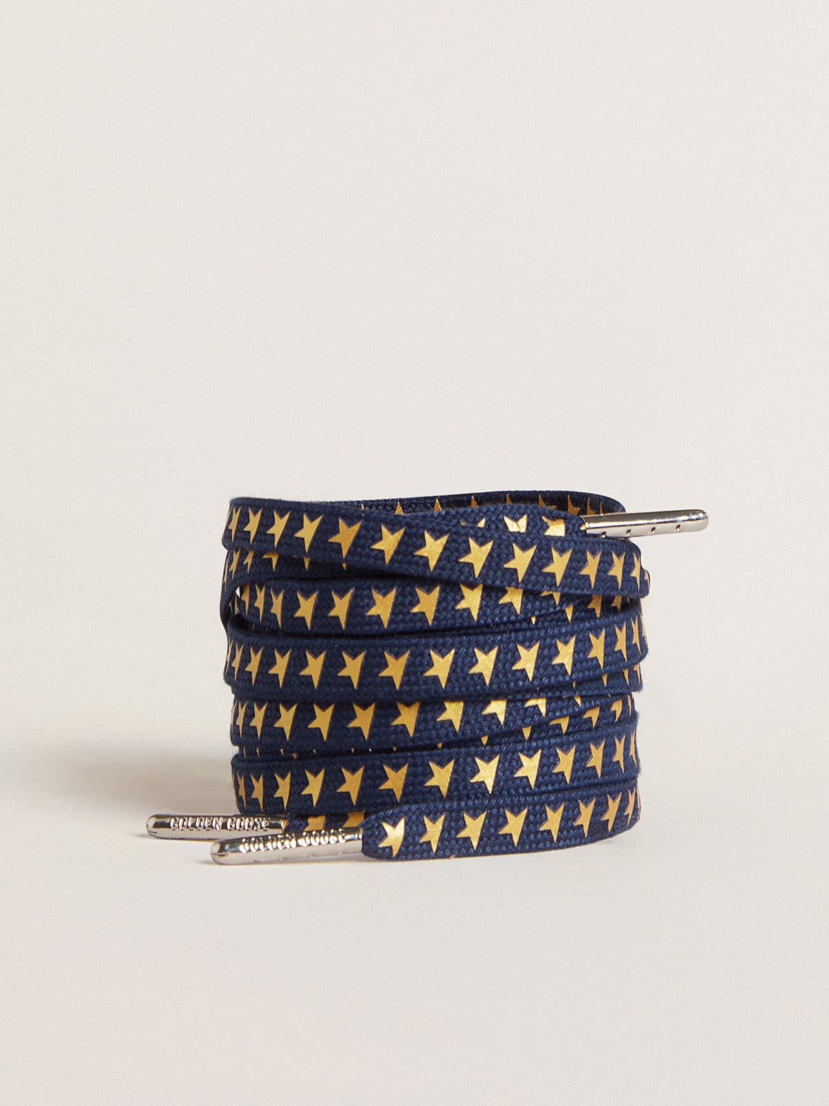 Navy-blue laces with contrasting gold stars | Golden Goose