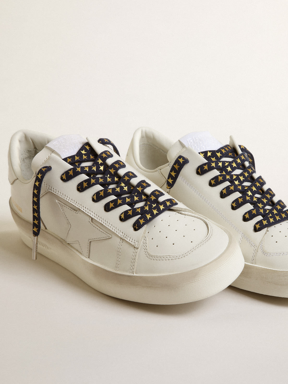 Golden Goose - Navy-blue laces with contrasting gold stars in 