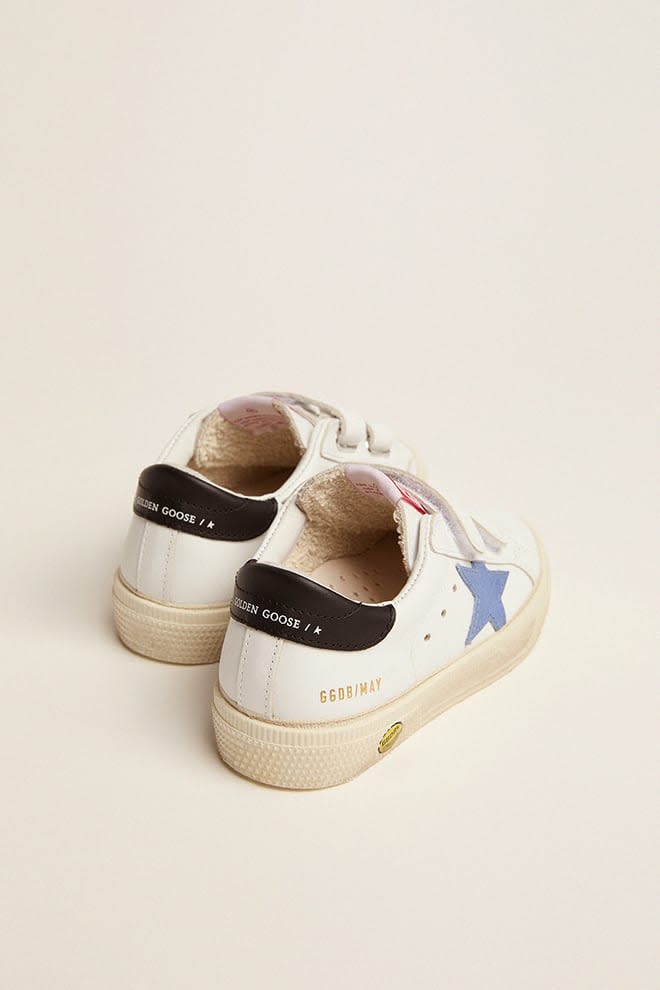 Golden Goose - Old School Juniors with blue star and dark blue heel tab in 