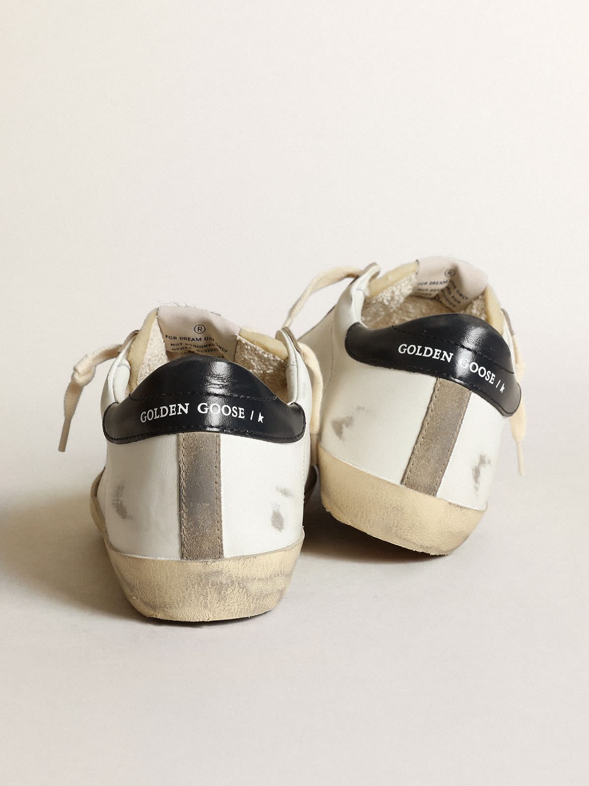 Golden Goose - Women's Super-Star sneakers with perforated star and glossy midnight-blue leather heel tab in 