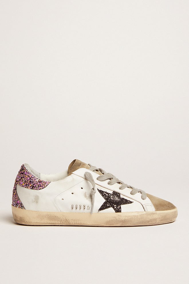 Golden goose sparkle store white and gold star