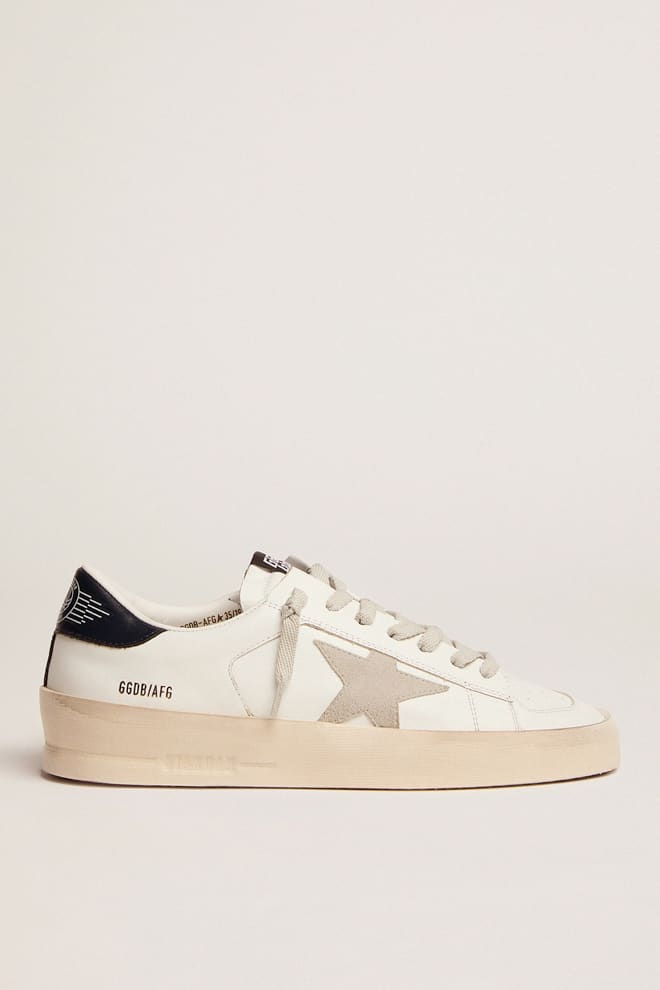 Golden Goose - Women’s Stardan with ice-gray suede star and black heel tab in 