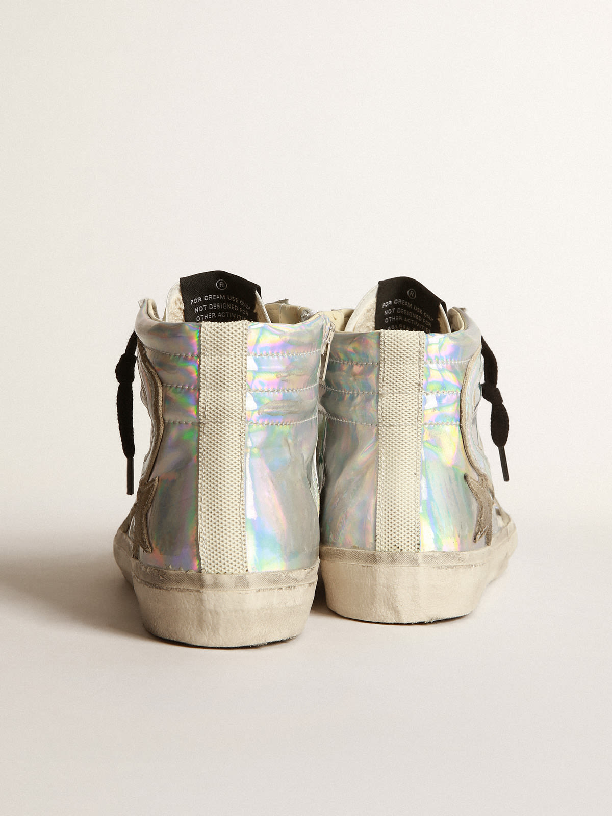 Golden Goose - Men’s Slide LAB in holographic-effect fabric in 