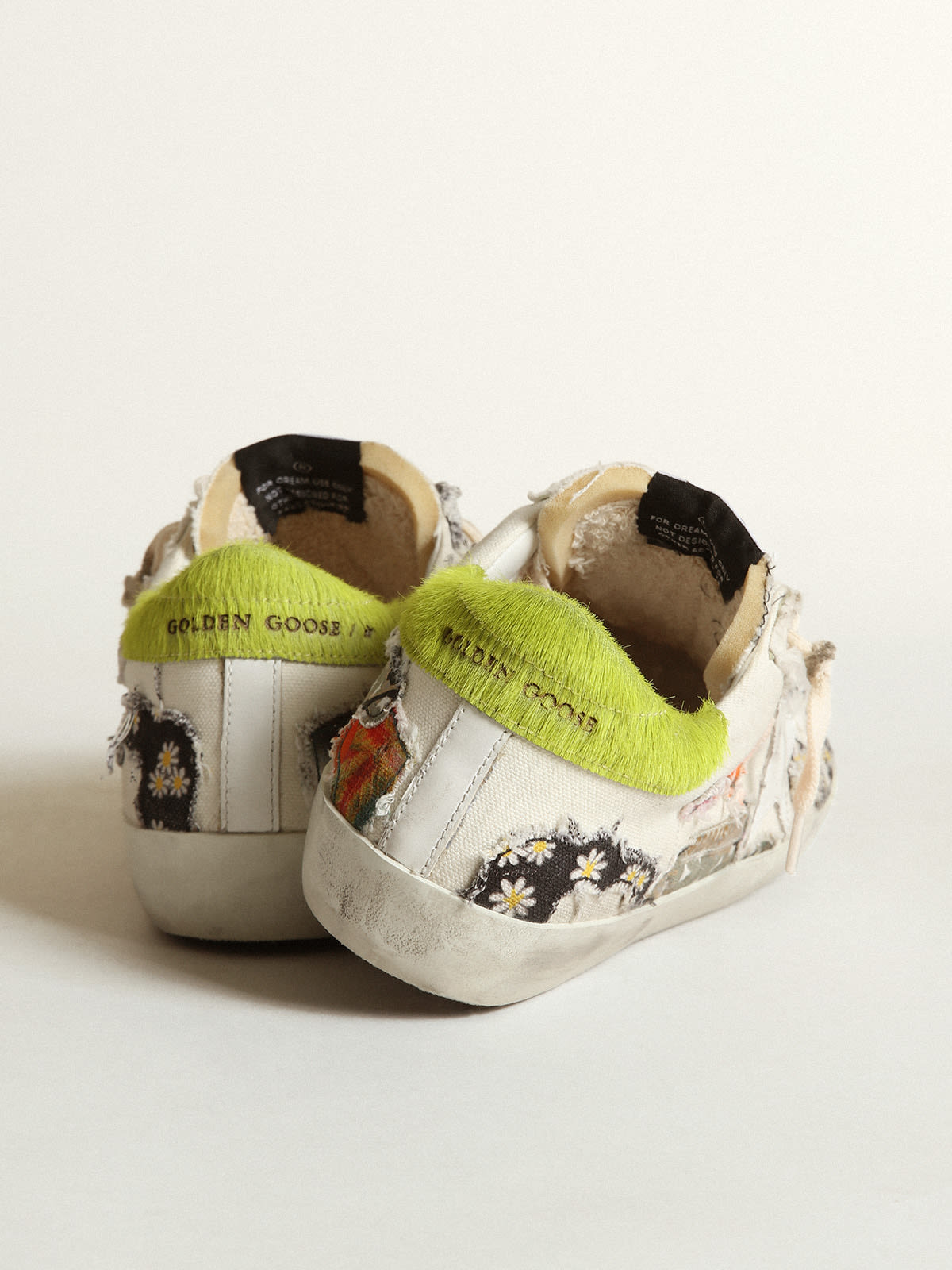 Golden Goose - Women’s Super-Star LAB with multicolored prints and white leather star in 