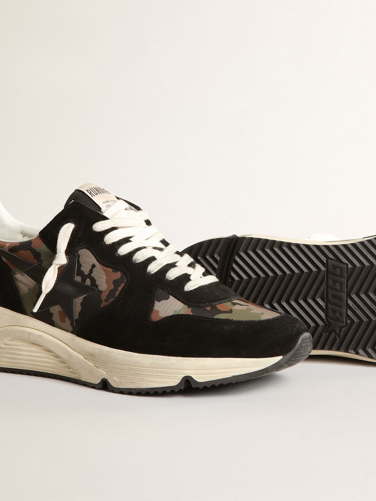 Golden Goose - Men's Running Sole in nylon ripstop with camouflage print in 