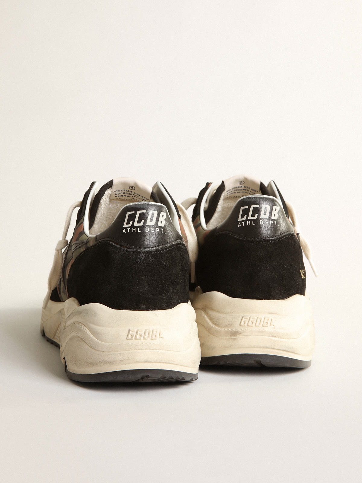Golden Goose - Sneakers Running Sole en nylon ripstop à imprimé camouflage avec étoile en cuir noir in 