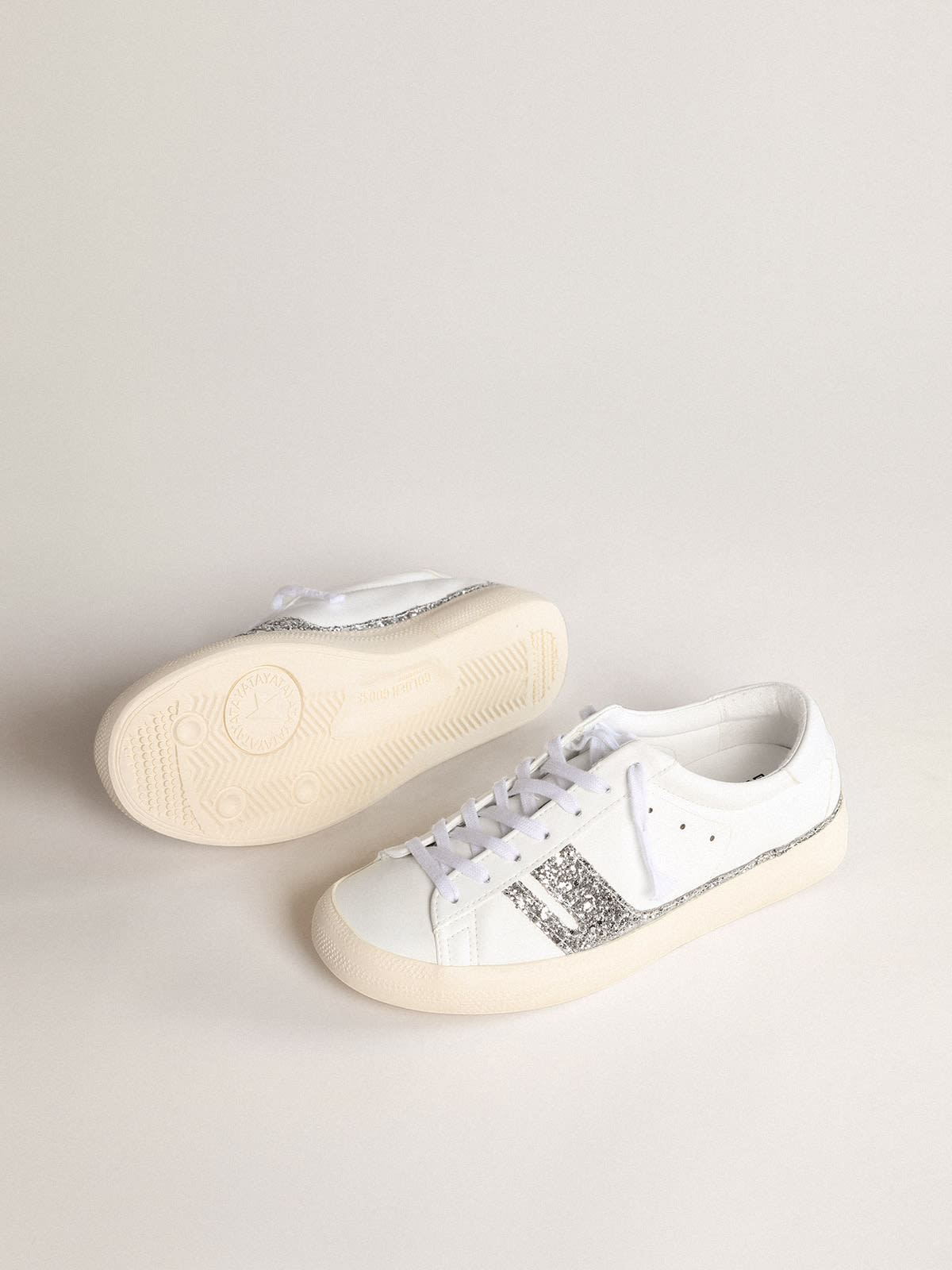 Silver Sparkle Tennis Shoes with Laces - Elements Unleashed