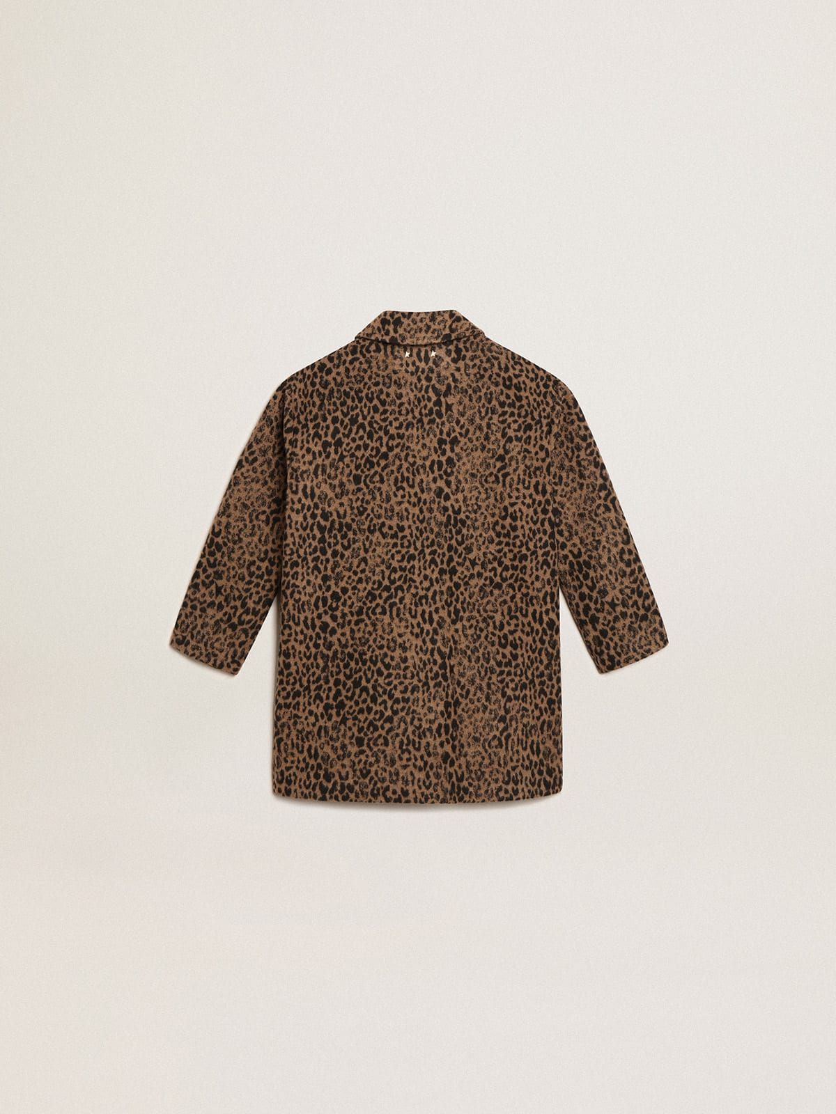 Golden Goose - Girls’ single-breasted blazer in wool with jacquard animal print in 