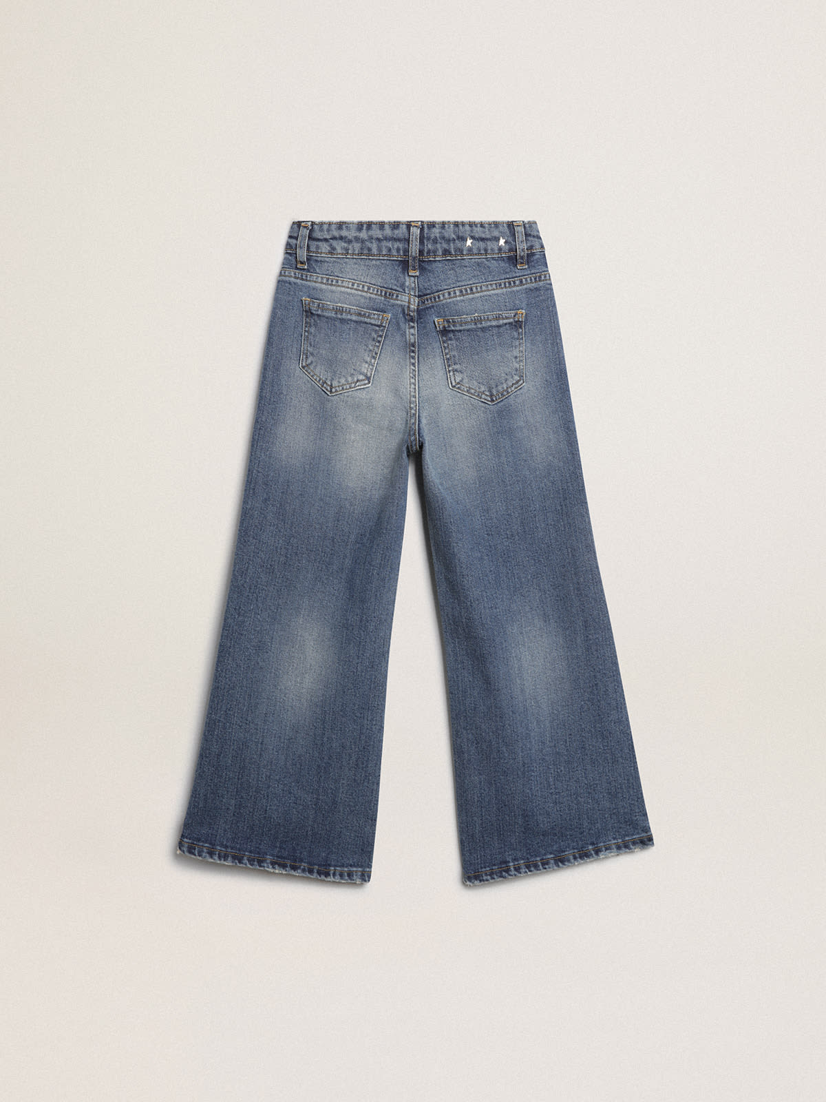 Golden Goose - Wide-leg jeans in mid-blue bull denim in 
