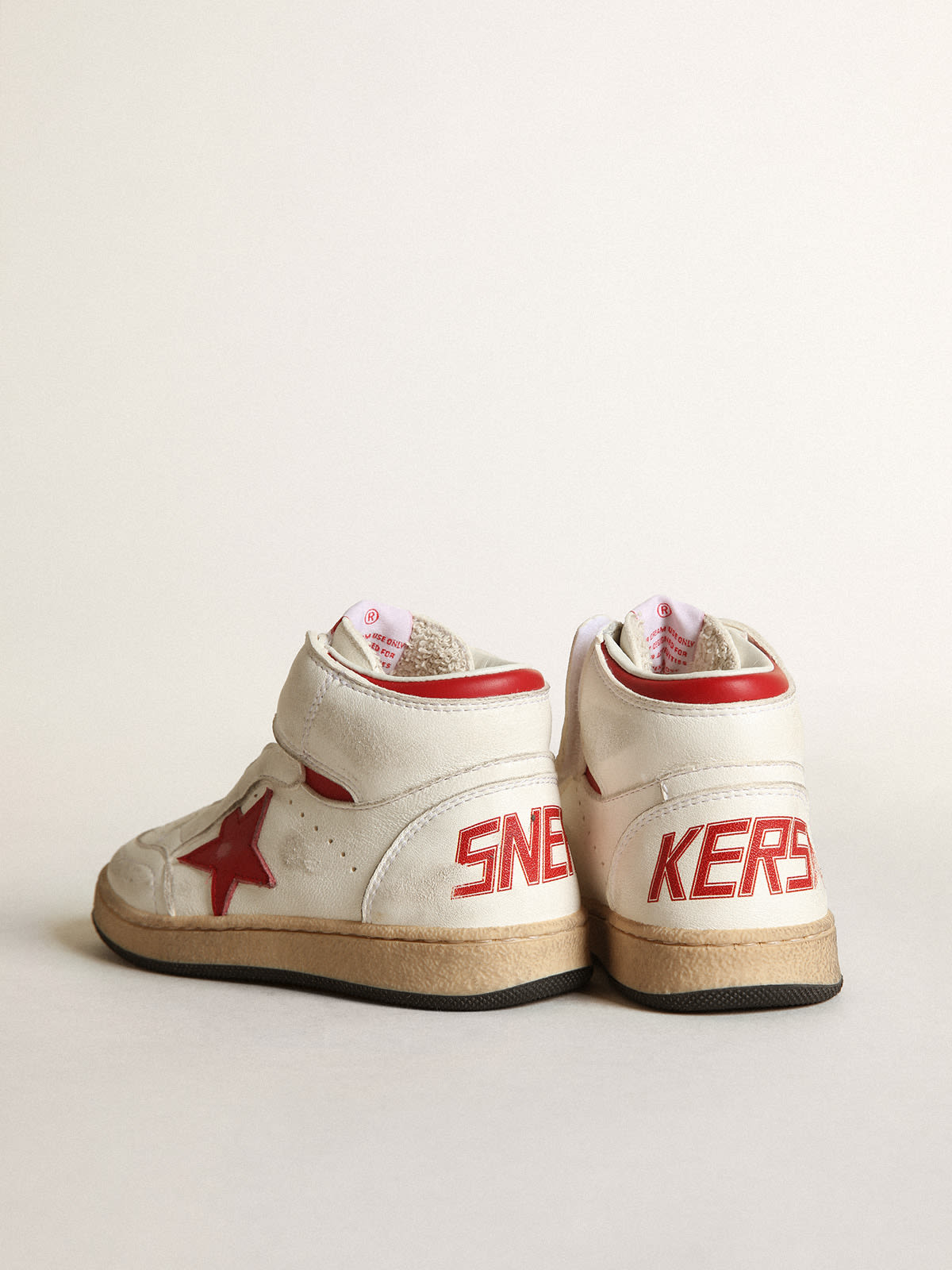 Sky-Star Junior in nappa with red leather star and heel tab | Golden Goose