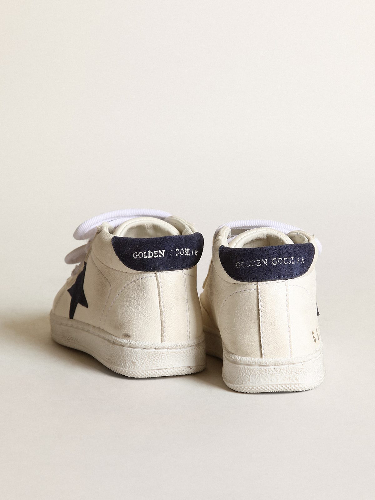 Golden Goose - June in nappa leather with dark blue suede star and heel tab in 