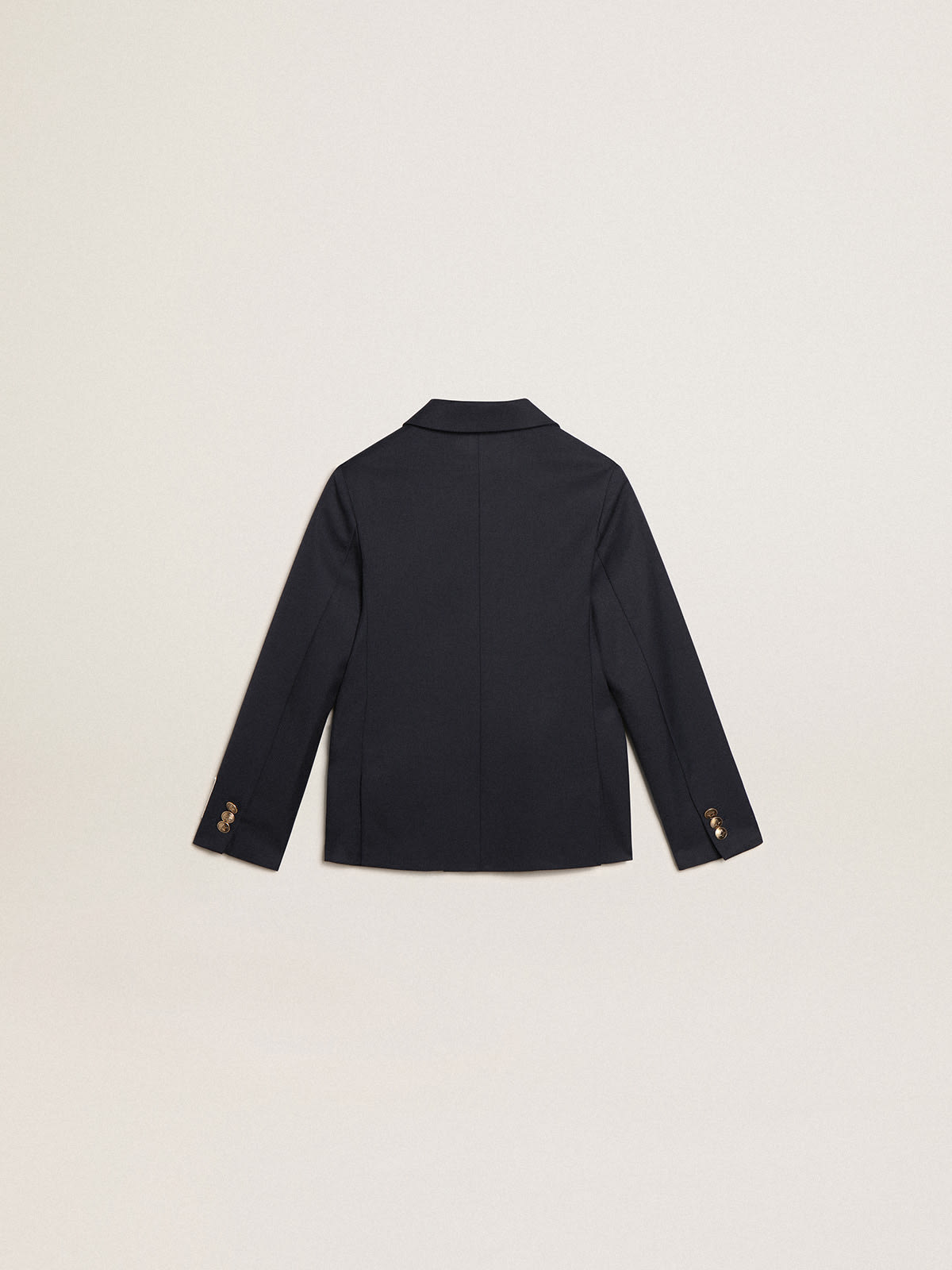 Golden Goose - Boys’ dark blue double-breasted buttoned blazer in 