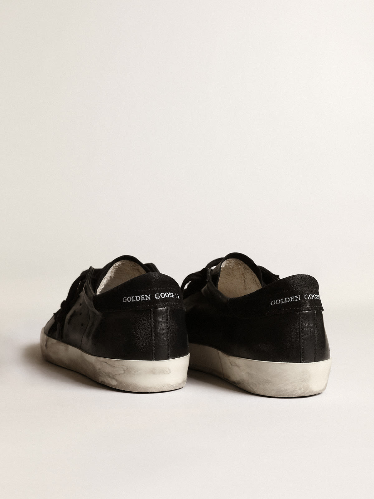 Golden Goose - Super-Star in black nappa with black suede star and heel tab in 