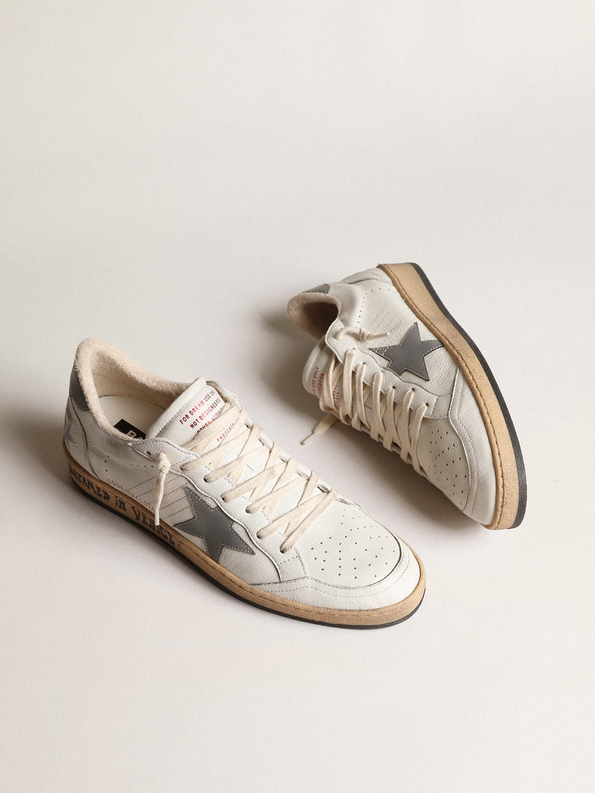 Golden Goose - Ball Star in nappa with gray reflective nylon star and heel tab in 
