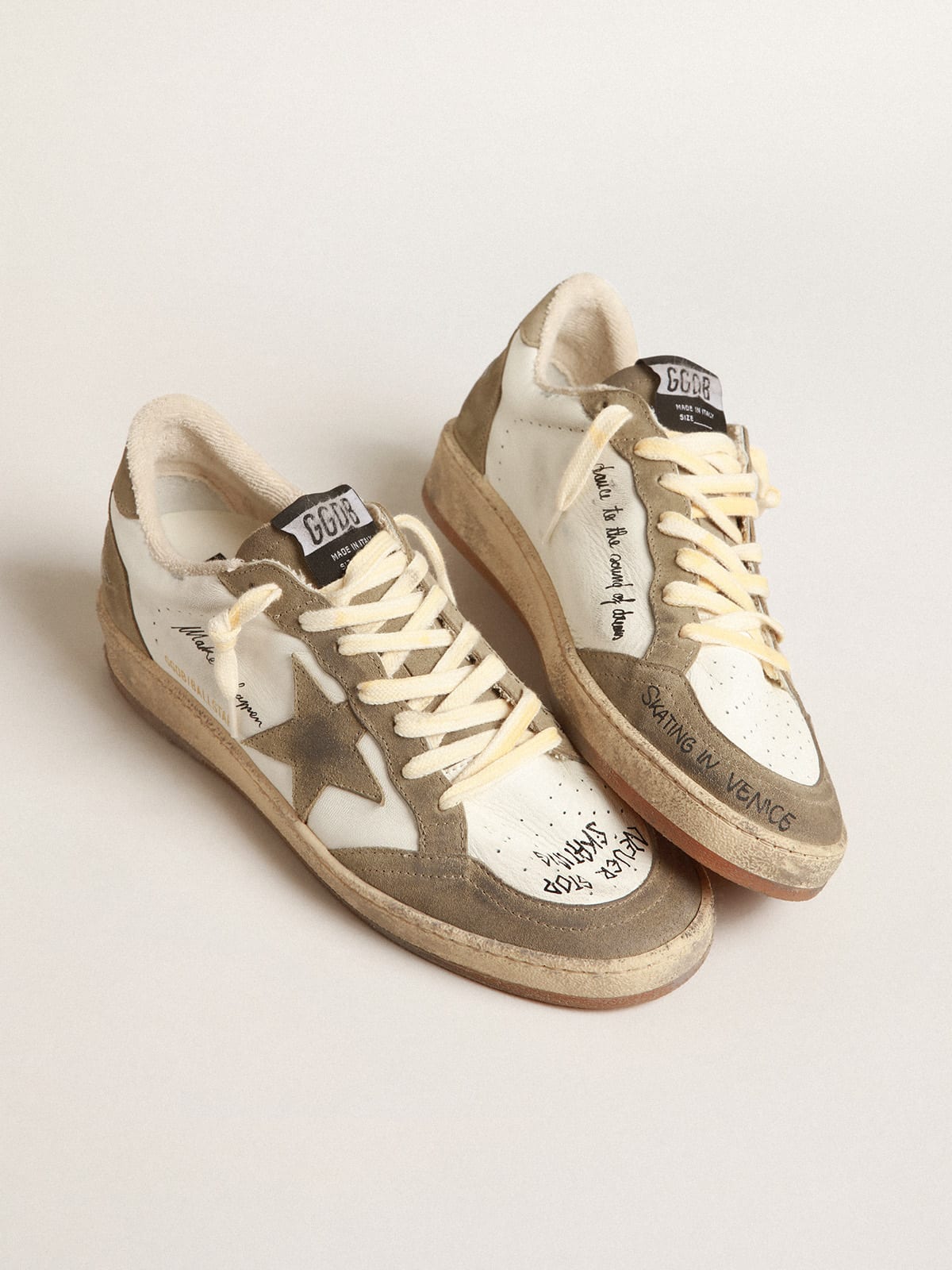 Golden Goose - Men’s Ball Star with dove-gray suede star and heel tab in 