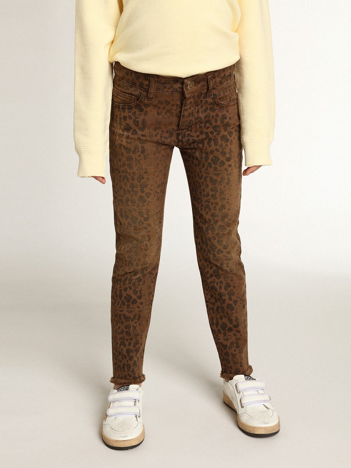 Golden Goose - Girls’ skinny jeans with animal print in 