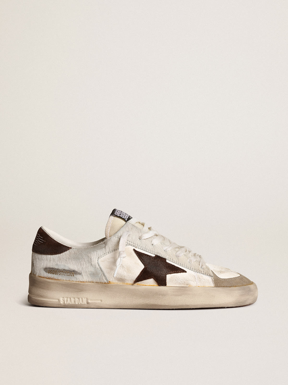 Golden Goose - Men’s Stardan in nappa and pony skin with brown suede star in 