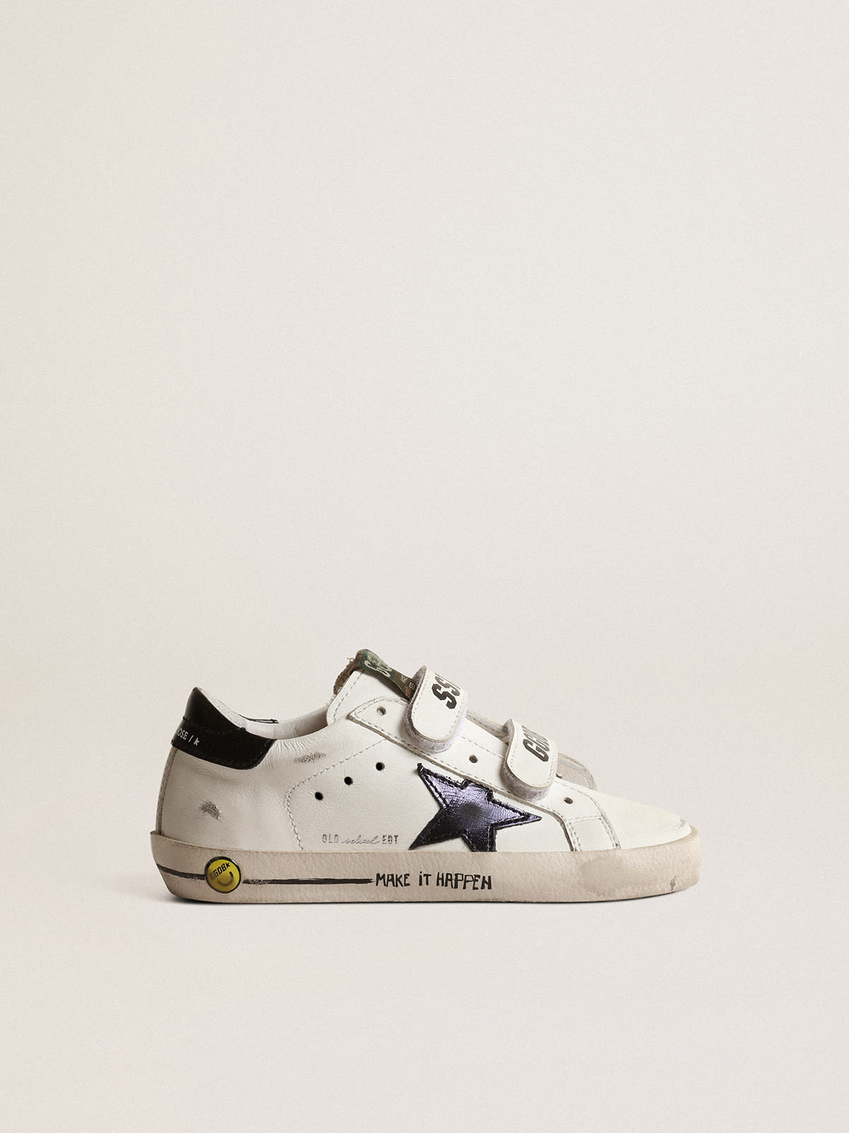 Golden Goose - Old School Young con stella in pelle laminata e talloncino nero in 