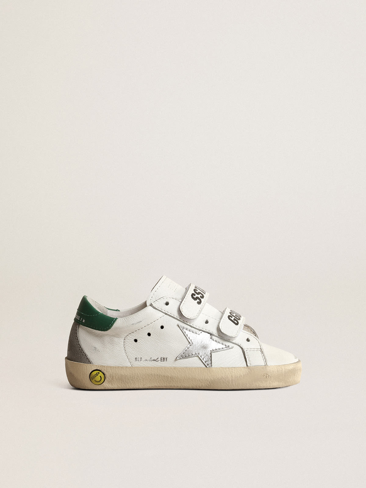 Golden Goose - Old School Young with metallic leather star and green heel tab in 