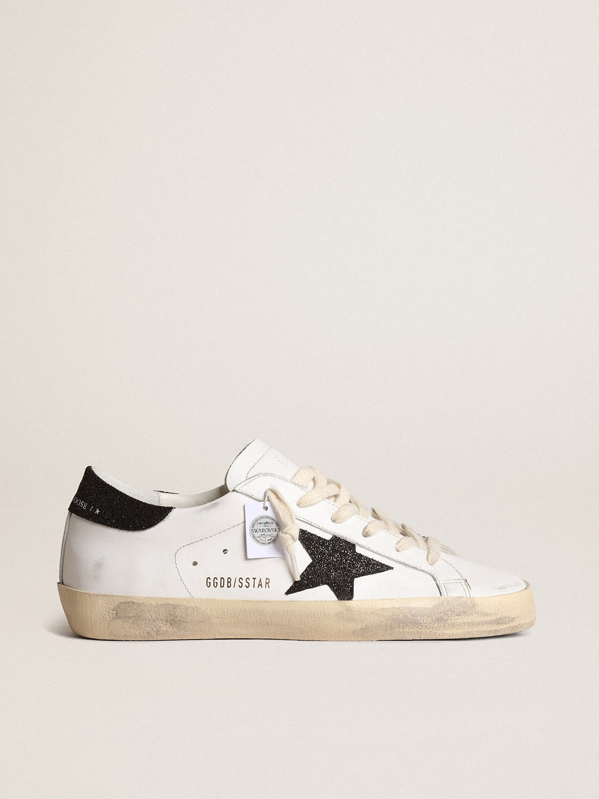 Golden Goose - Super-Star with a black Swarovski crystal star and heel tab in 