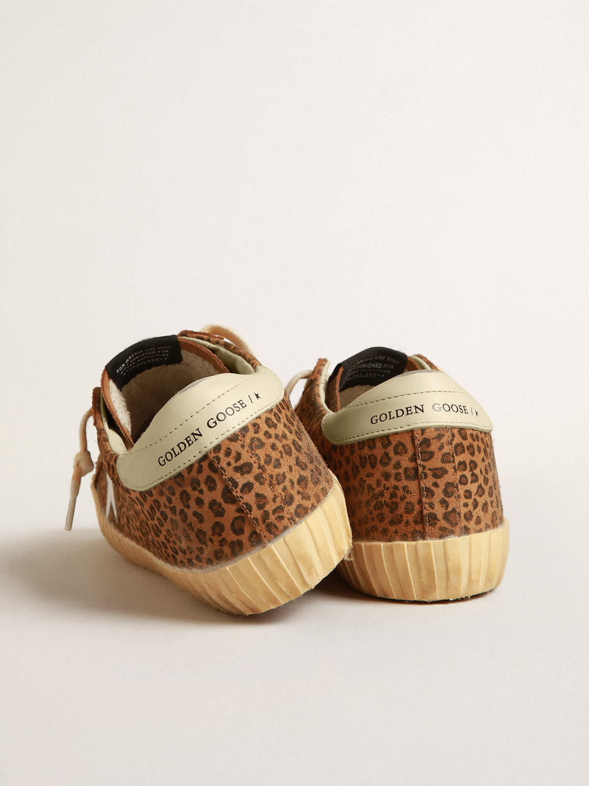 Golden Goose - Super-Star in suede with leopard print and cream leather star in 