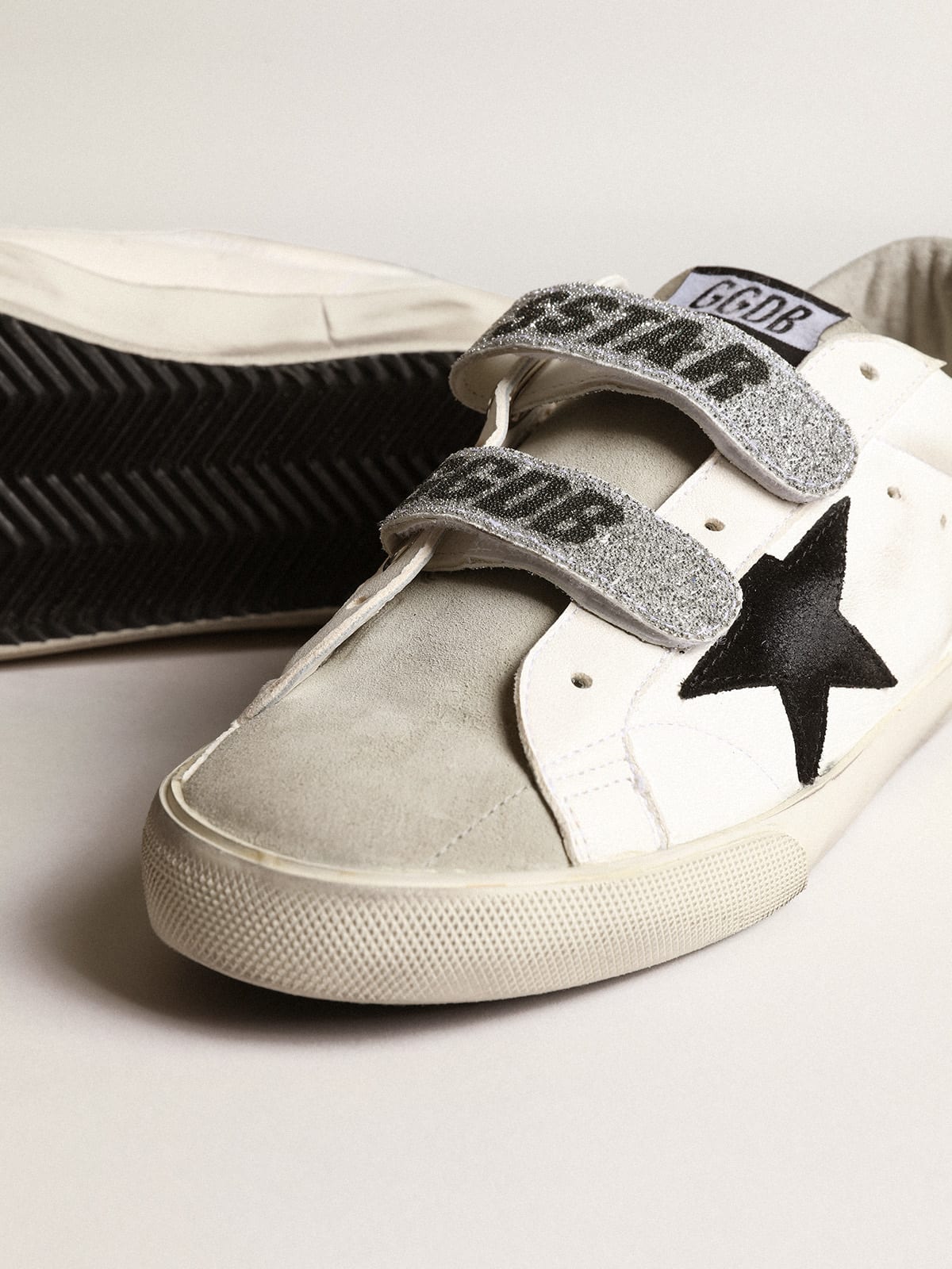 Golden goose old school velcro sale leather sneakers