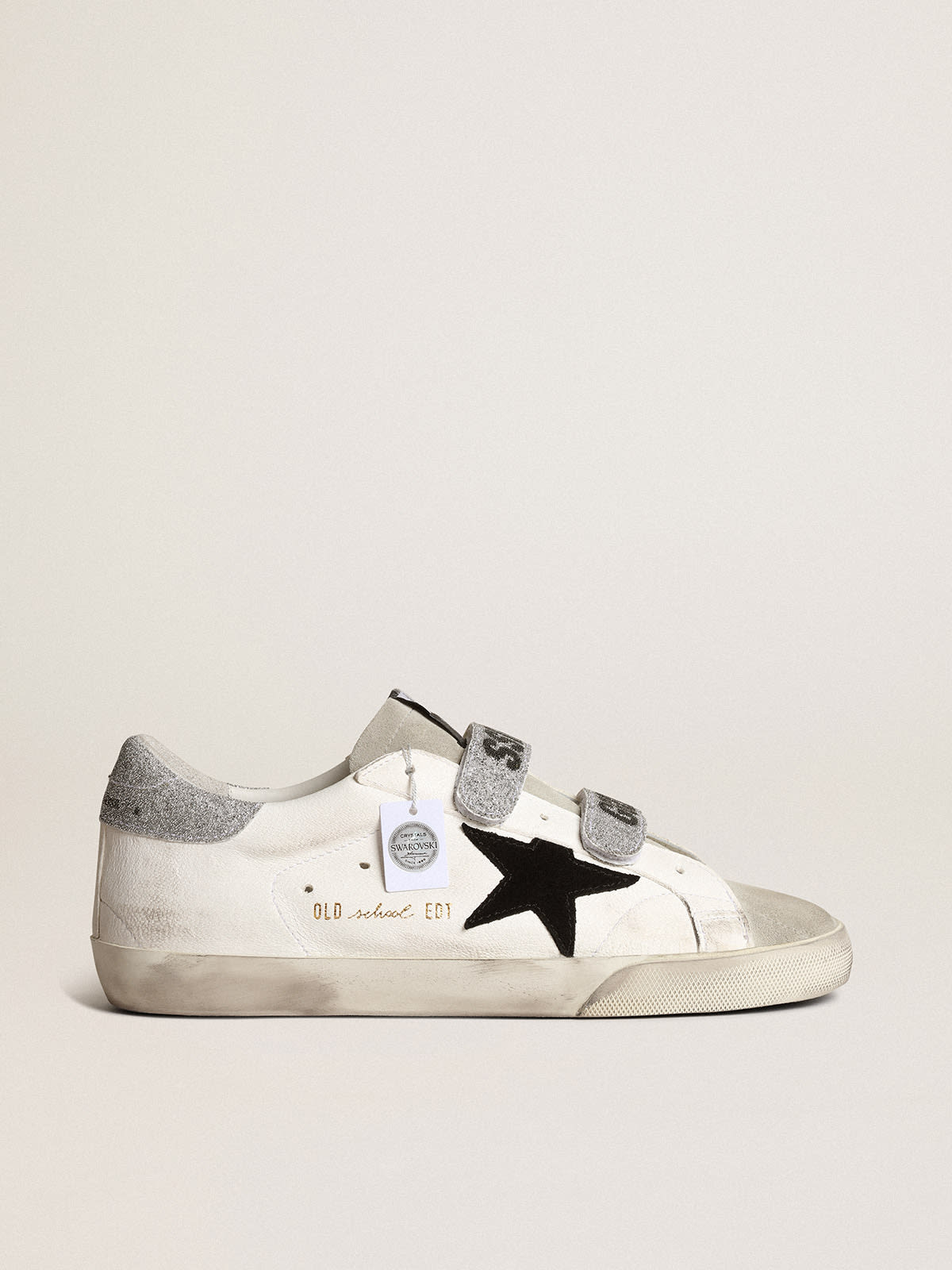 Golden Goose - 스웨이드 스타 & 스와로브스키 크리스털 스트랩 올드스쿨 in 