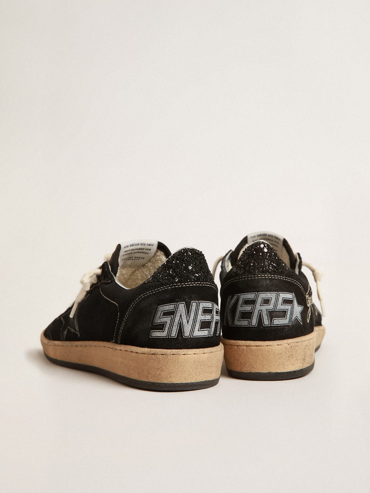 Ball Star in black mesh with black suede star | Golden Goose