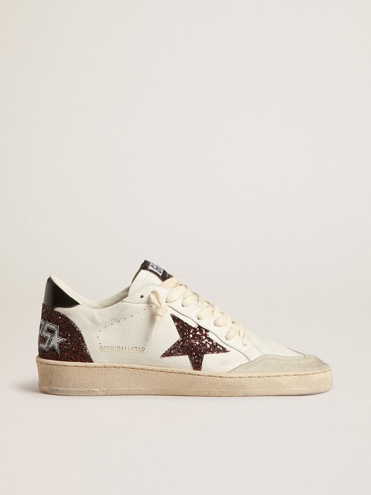 Golden Goose - Ball Star in nappa with glitter star and black nappa heel tab in 