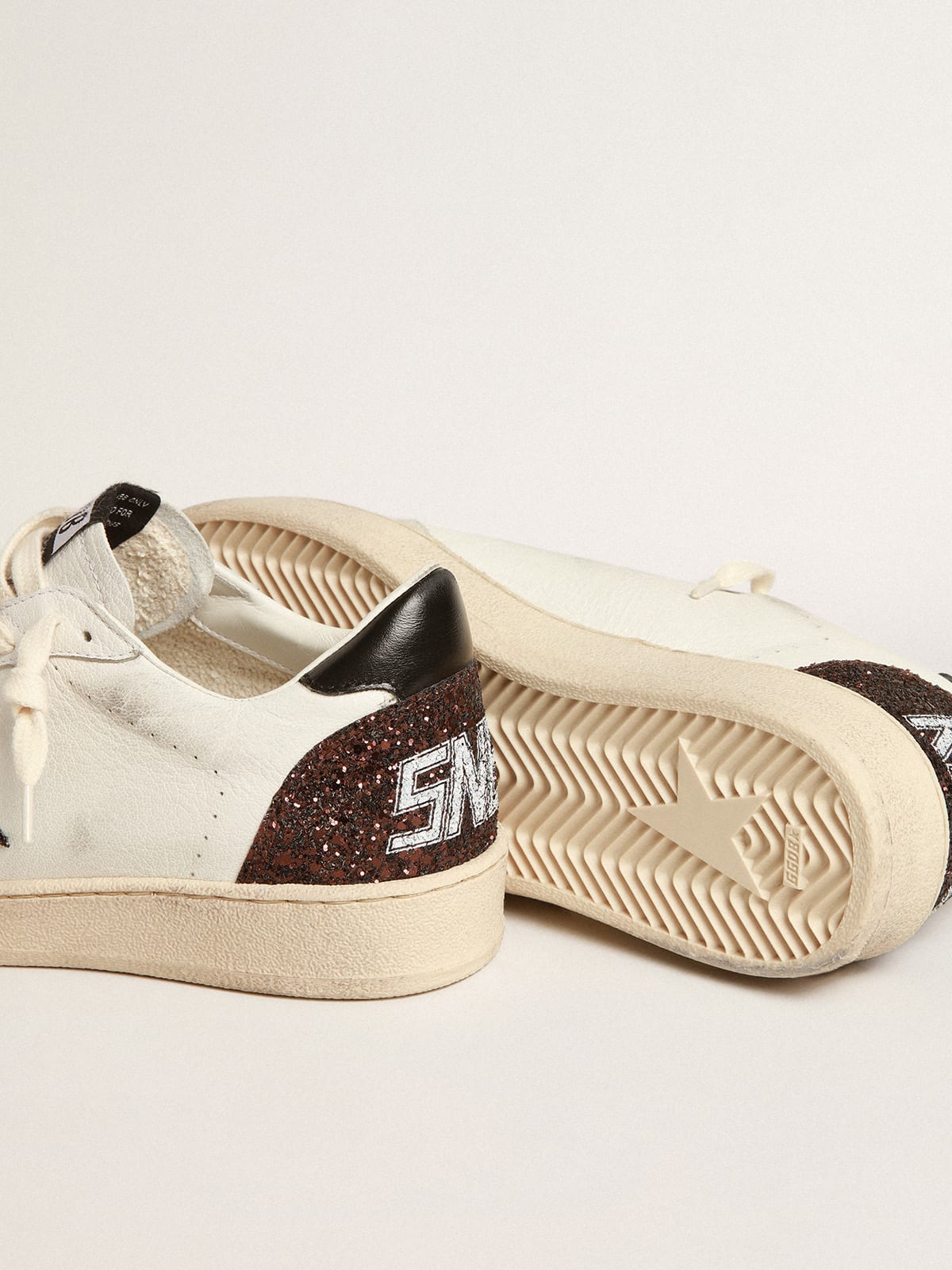 Golden Goose - Ball Star in nappa with glitter star and black nappa heel tab in 