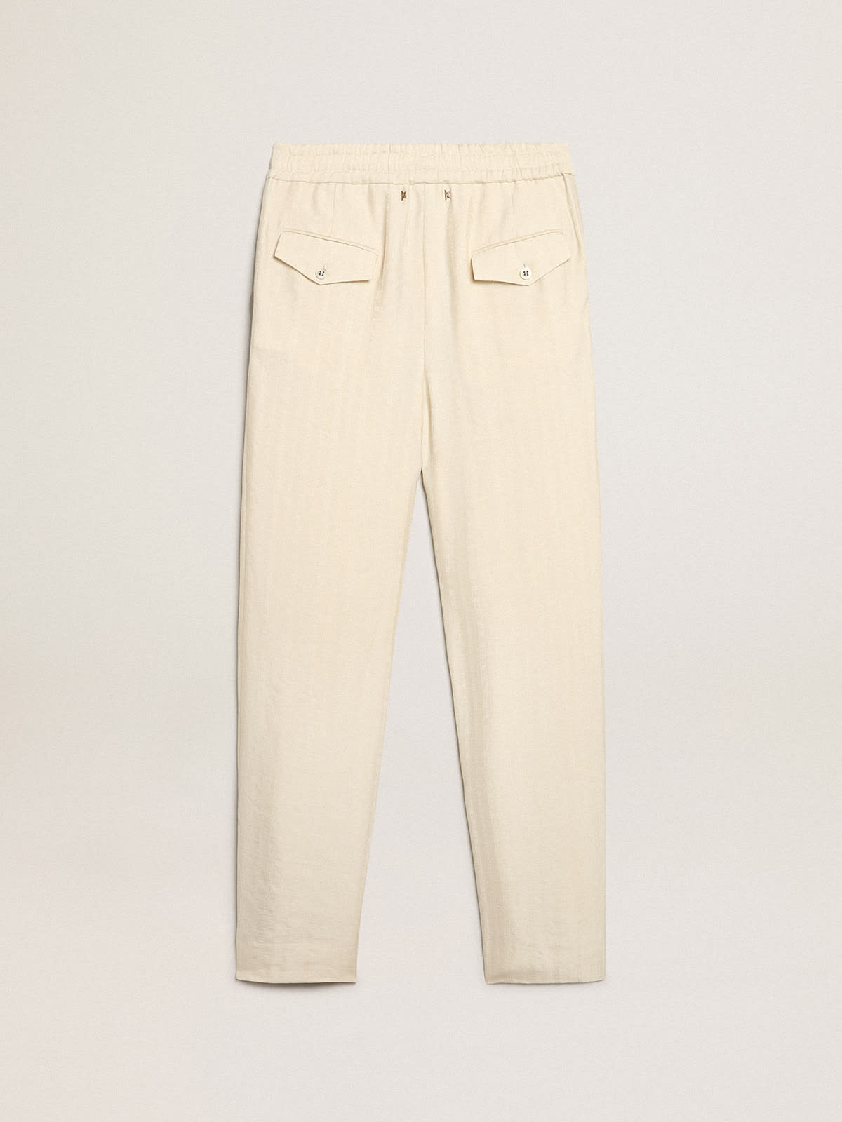 Joggers in parchment-colored linen 
