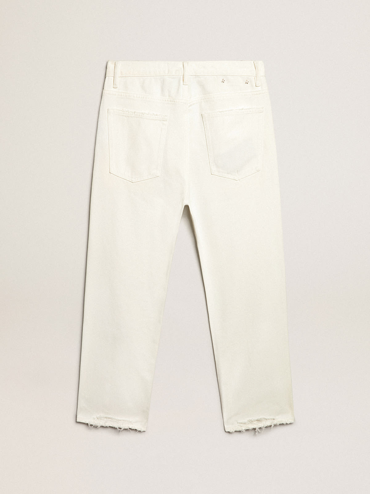 Stonewashed-effect white jeans