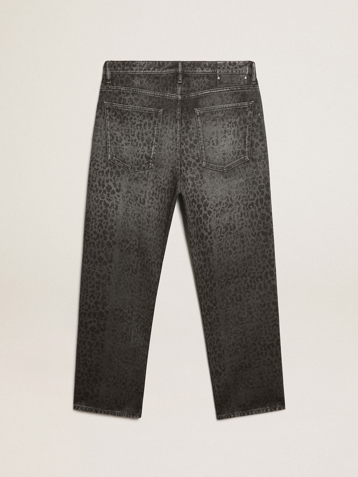 Golden Goose - Men’s gray jeans with leopard print in 