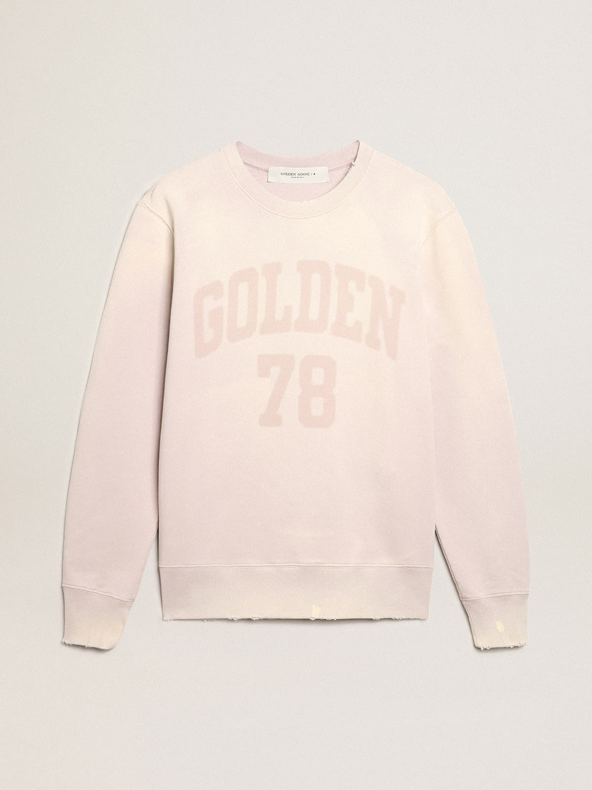 Golden Goose - Distressed-finish pale pink sweatshirt in 