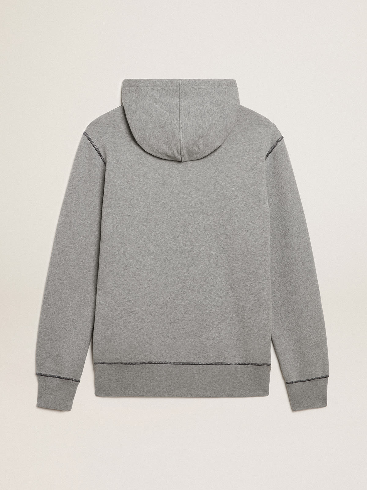 Golden Goose - Gray melange cotton sweatshirt with hood in 