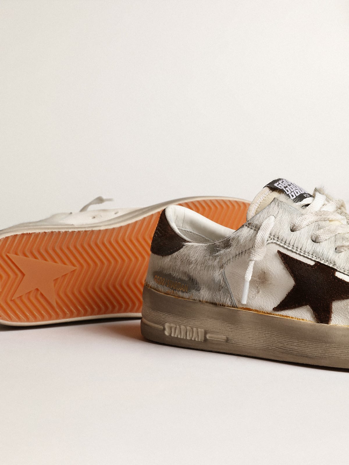 Golden Goose - Women’s Stardan in nappa and pony skin with brown suede star in 