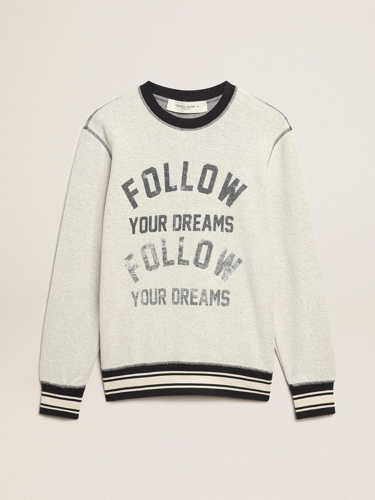 Golden Goose - Gray round-neck sweatshirt with lettering in 