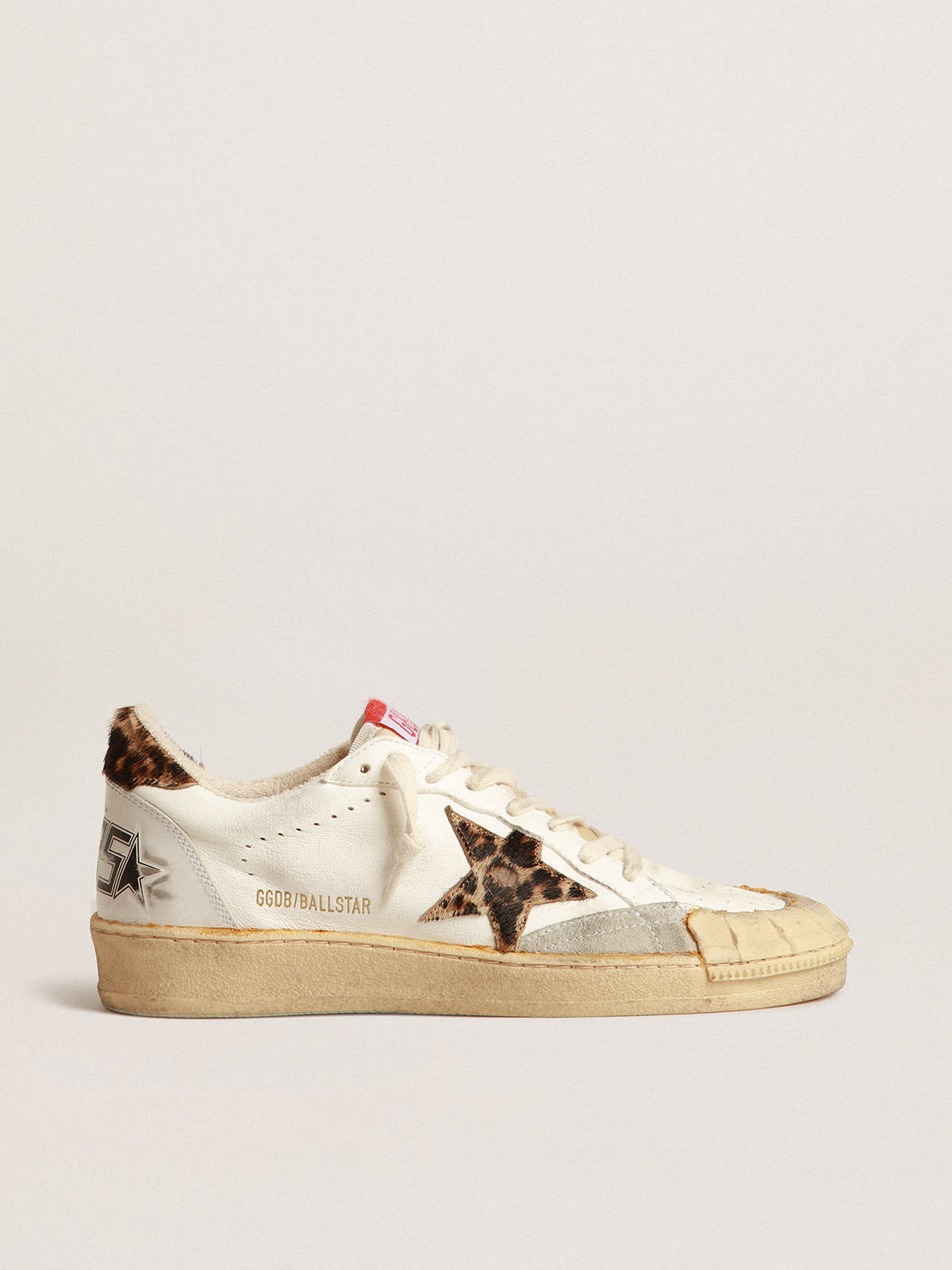 Golden Goose - Ball Star in nappa with leopard-print pony skin star and heel tab in 