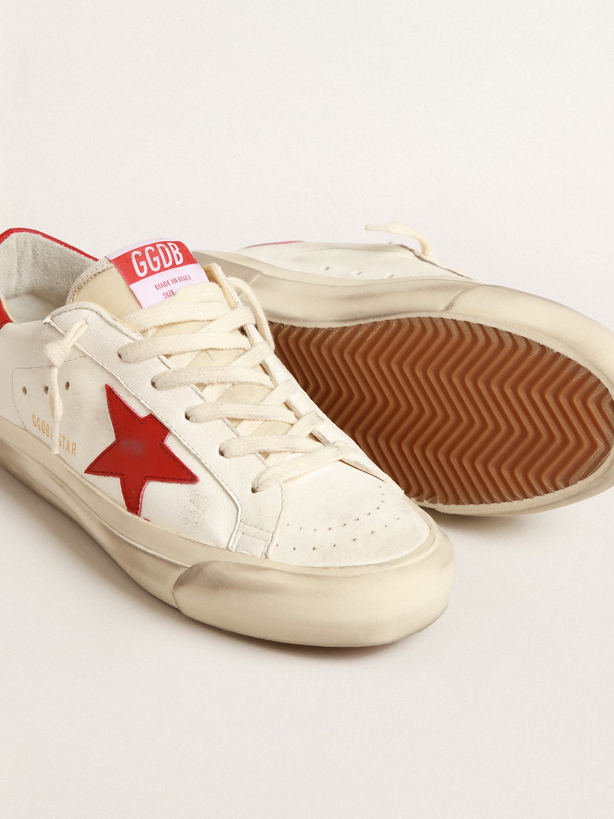 Golden Goose - Women’s Super-Star LTD in nappa with red star and heel tab in 