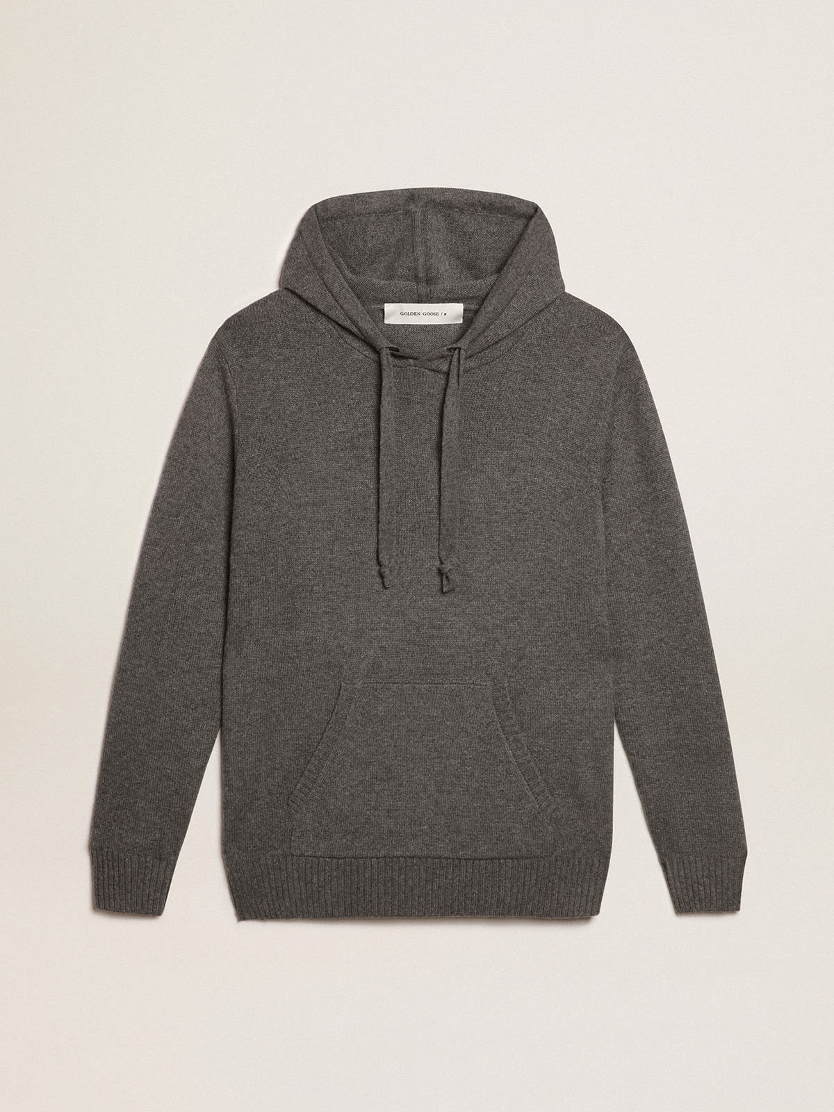 Golden Goose - Men’s gray melange cashmere blend sweatshirt with hood in 