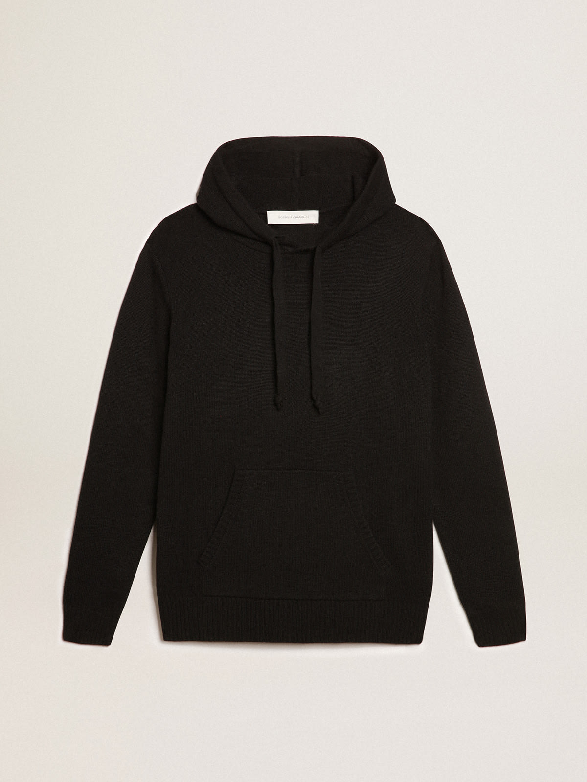 Golden Goose - Men’s black cashmere blend sweatshirt with hood in 