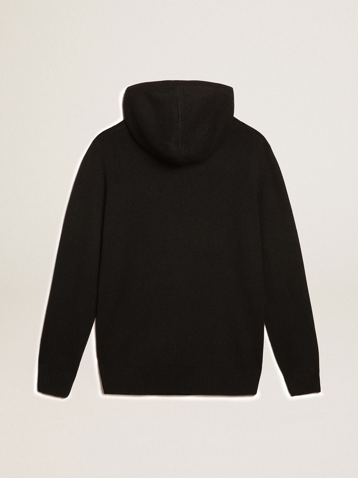 Men s black cashmere blend sweatshirt with hood Golden Goose