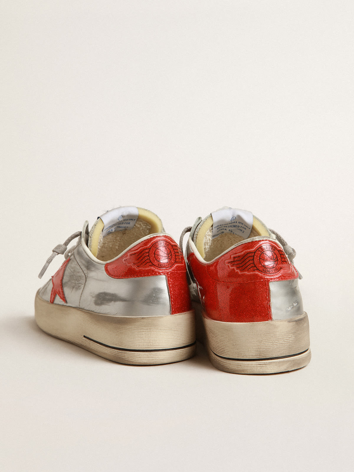 Golden goose best sale red glitter