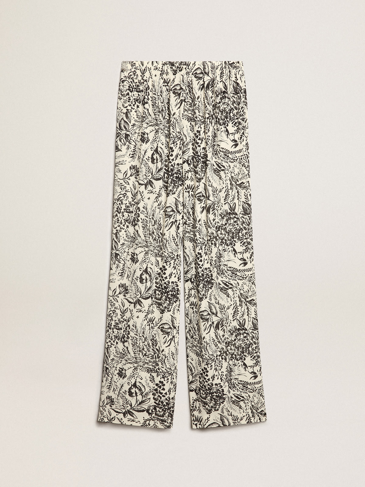 Golden Goose - White joggers with black toile de jouy print in 