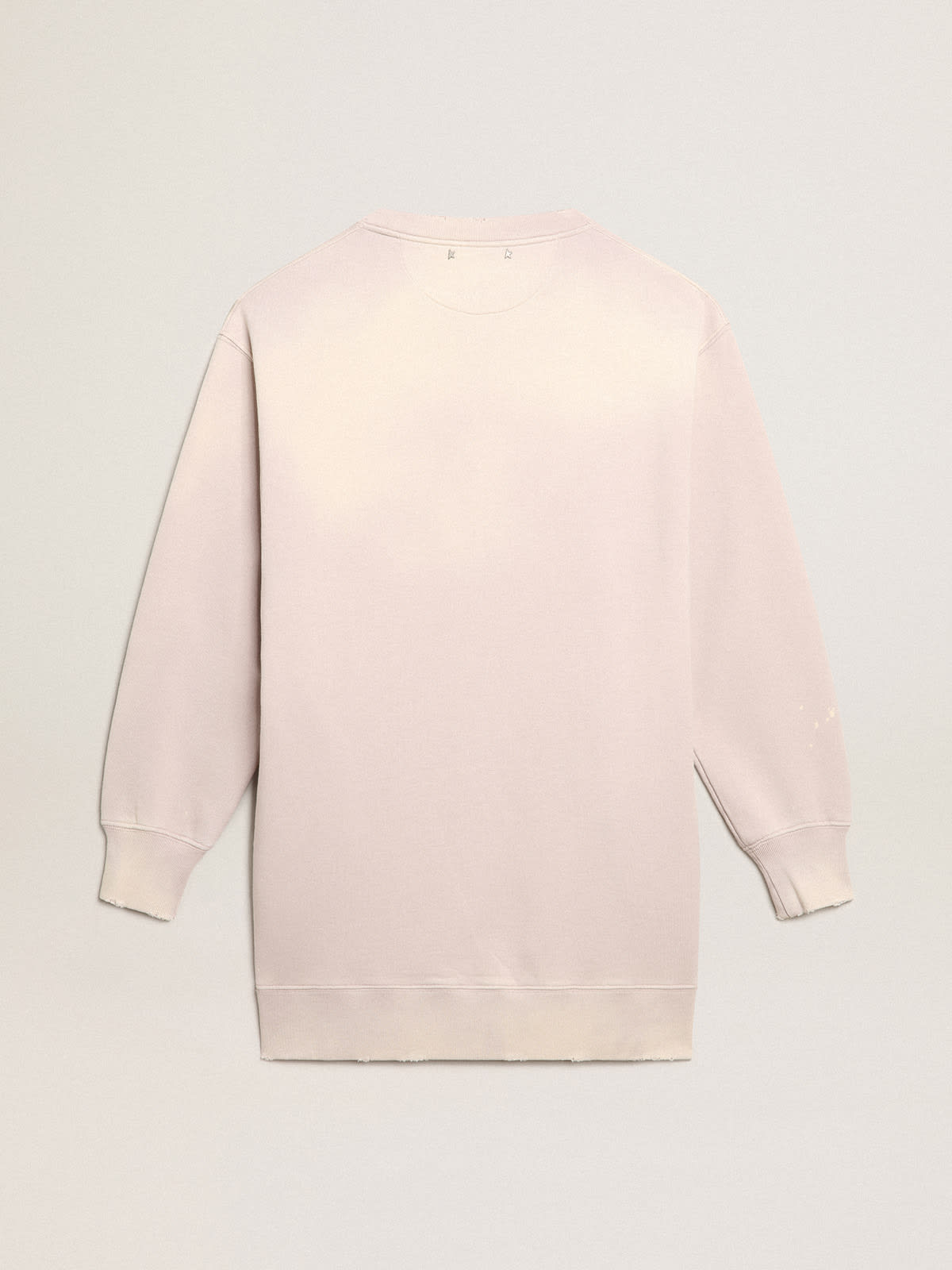 Golden Goose - Distressed-finish pale pink sweatshirt dress in 