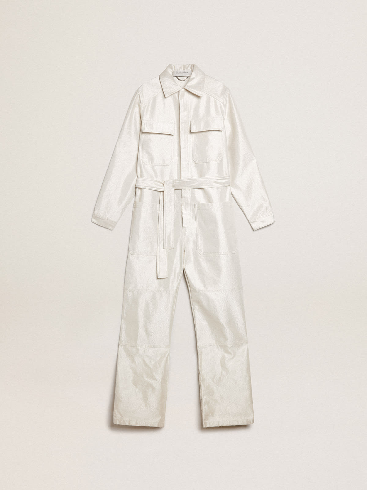 All white best sale denim jumpsuit