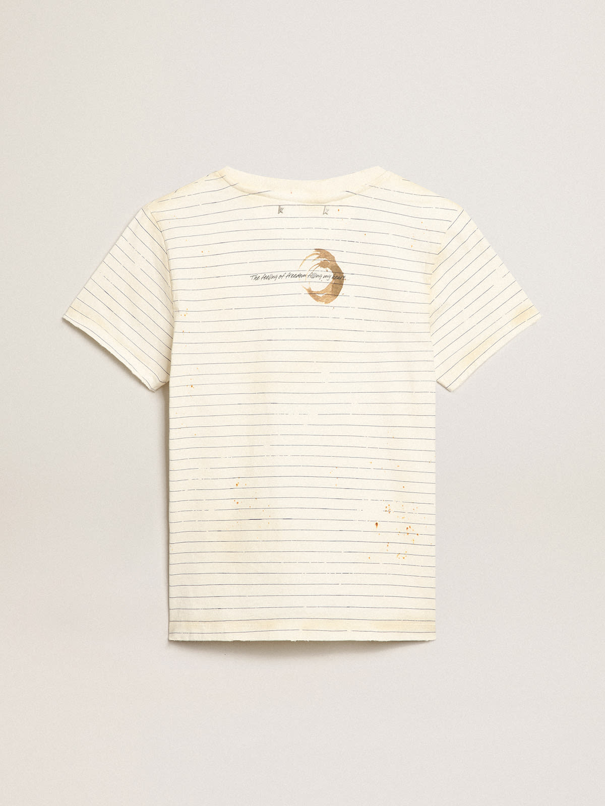 Golden Goose - White T-shirt with vintage notebook effect in 