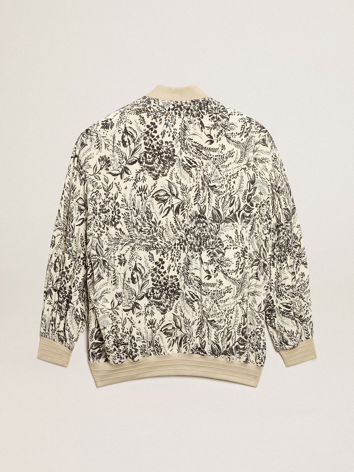 Golden Goose - White viscose cardigan with toile de jouy print and embroidery in 