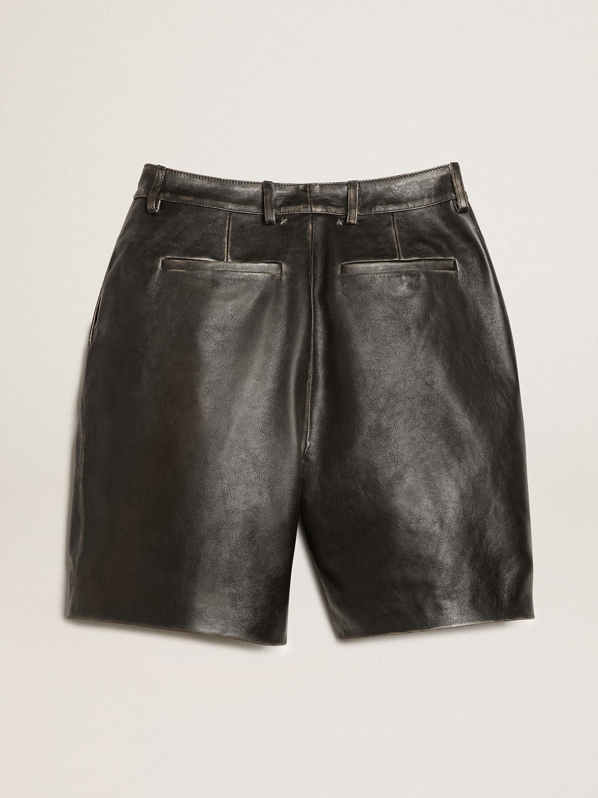 leather black shorts zara
