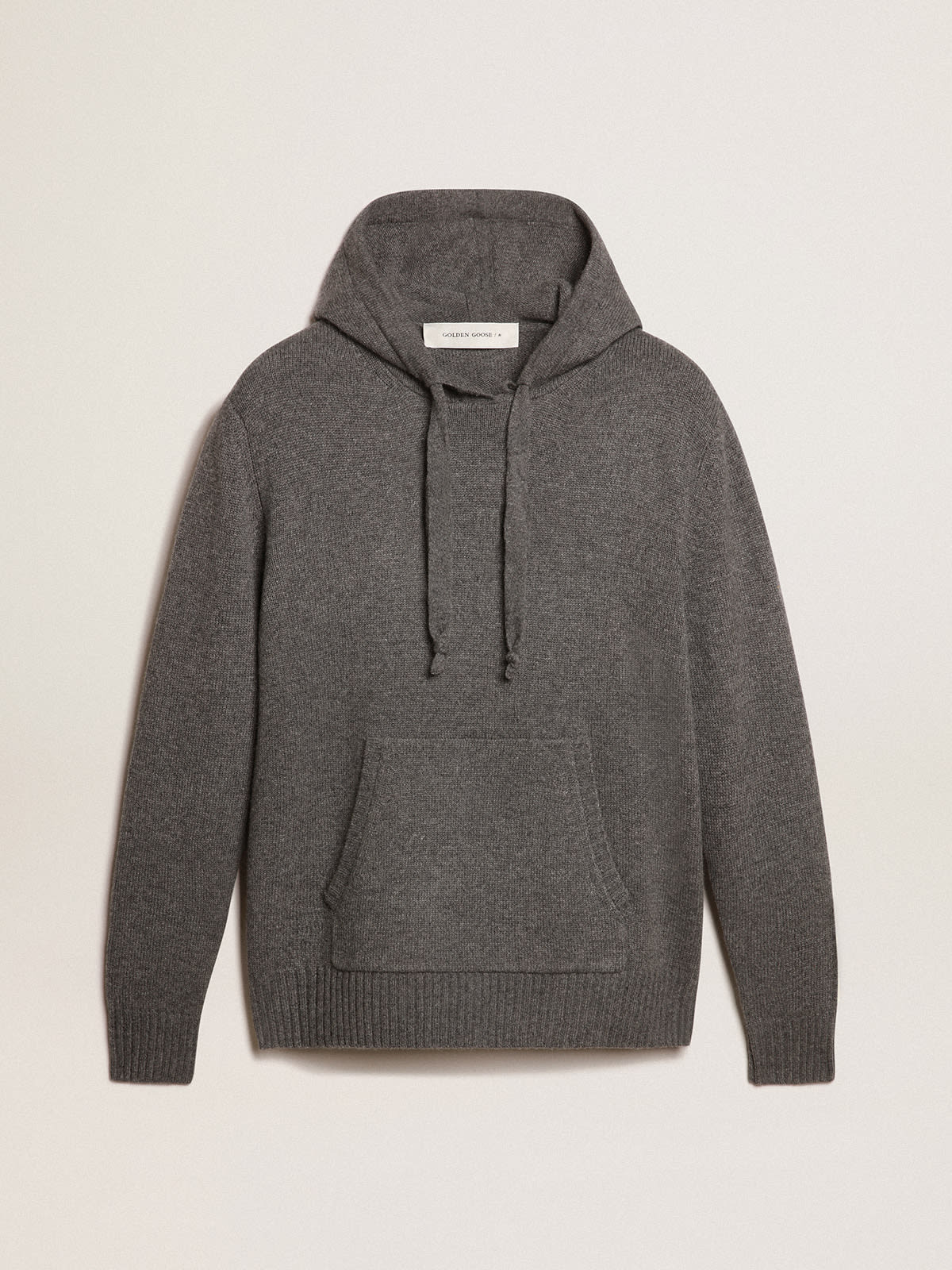 Women s gray cashmere blend sweatshirt with hood Golden Goose